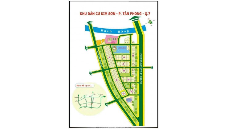 Bán 2 lô đất nền liền kề tại KDC Kim Sơn, Q. 7. DT: 200m2, giá TL