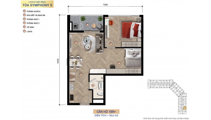SYMPHONY 5 - Booking chiết khấu ngay 25%, Studio chỉ 2,13 tỷ | Cho thuê 18-20tr/tháng