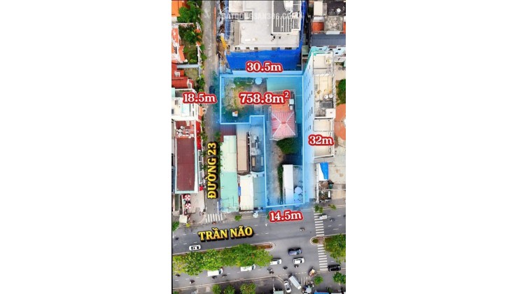 Hàng Hiem Góc 2 Mặt tiền Trần Não, An Khánh, Tp. Thủ Đức. Mặt tiền hông là Đường số 23.