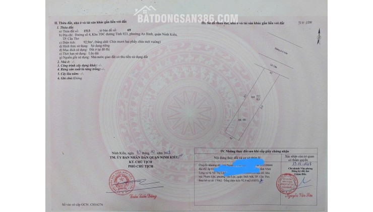 NHÀ CHÍNH CHỦ - GIÁ TỐT - Cần Bán Tại khu dân cư 923, Phường An Bình, Ninh Kiều, Cần Thơ