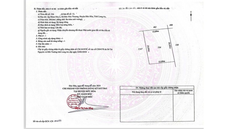 LÔ ĐẤT ĐẸP - GIÁ TỐT - CHÍNH CHỦ Cần Bán Đất Tiềm Năng Xã Đức Hoà Thượng, Đức Hòa, Long An