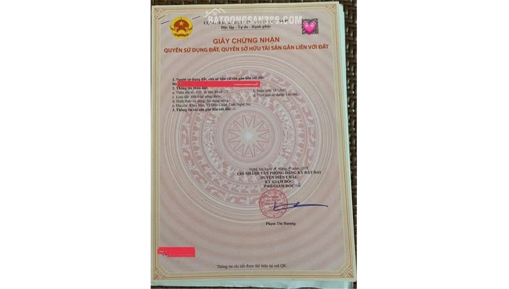ĐẦU TƯ LÀ SINH LỜI - Đất Chính Chủ Khu Quy Hoạch Chia Lô XÃ DIỄN HỒNG - DIỄN CHÂU - NGHỆ AN