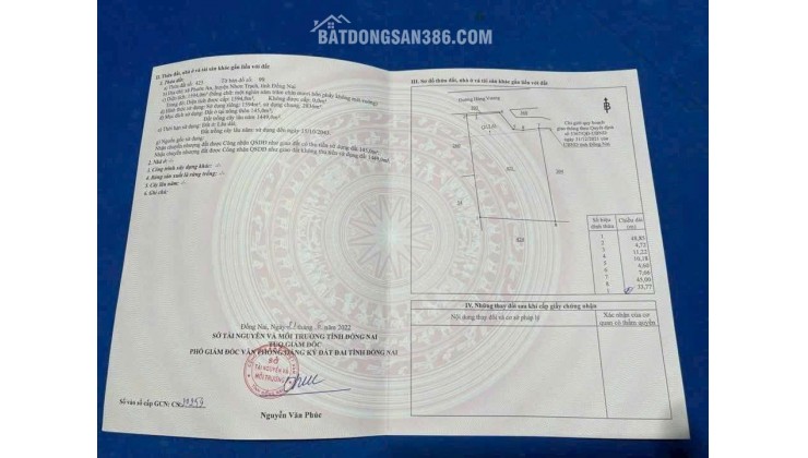 Bán đất MT Hùng Vương 1594m2 giá 14,9 tỷ