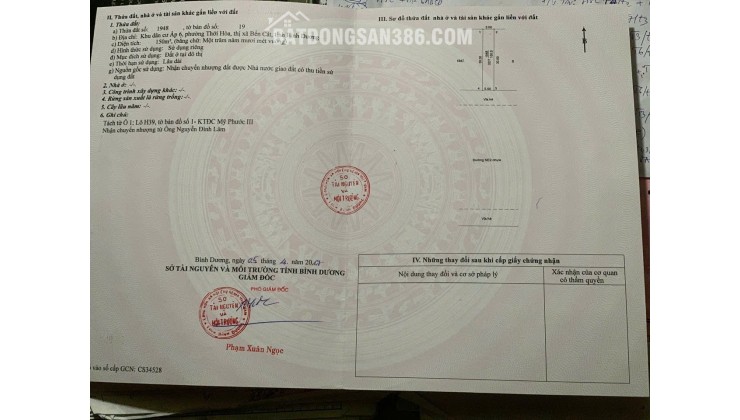 HOT HOT – CHÍNH CHỦ CẦN BÁN ĐẤT THỔ CƯ MẶT TIỀN  – Tại Phường Thới Hòa, Bình Dương