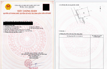 CHÍNH CHỦ BÁN ĐẤT THỔ CƯ – XÃ BÌNH ĐỨC, TỈNH TÂY NINH (LONG AN)