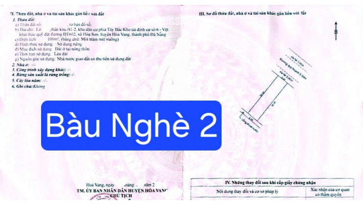 BÁN ĐẤT MẶT TIỀN BÀU NGHÈ 2 – TĐC HÒA SƠN 6, HÒA KHÁNH, ĐÀ NẴNG