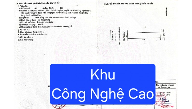 Bán đất 1 cặp  KHU CÔNG NGHỆ CAO (Sát Nguyễn Tất Thành nối dài)