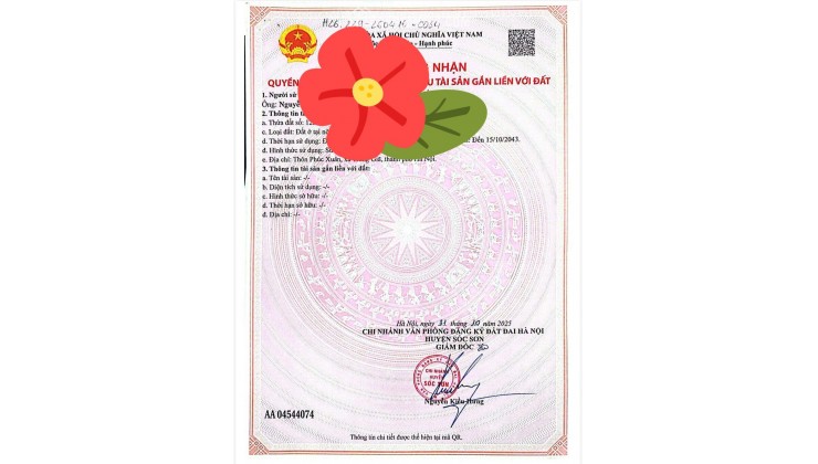 Chỉ 850 triệu / 100m2, full thổ cư, đất cửa ngõ Thủ Đô, Sóc Sơn, Hà Nội