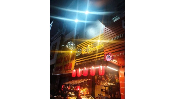  CHO THUÊ NHÀ MT ĐƯỜNG 3/2 – QUẬN 10 – GIÁ TỐT  Gần chợ P.10, Hòa Hảo, Kỳ Hòa.  3 x 25m.  1 trệt, 2 lầu.  Có lối đi phía sau, giao thông th