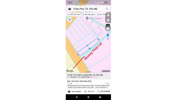 BÁN ĐẤT TẠI CHÂU PHA-TPHCM, DT 153M2 SHR 1,2TỶ. LH:0913976848 - A TOẠI (CHÍNH CHỦ)