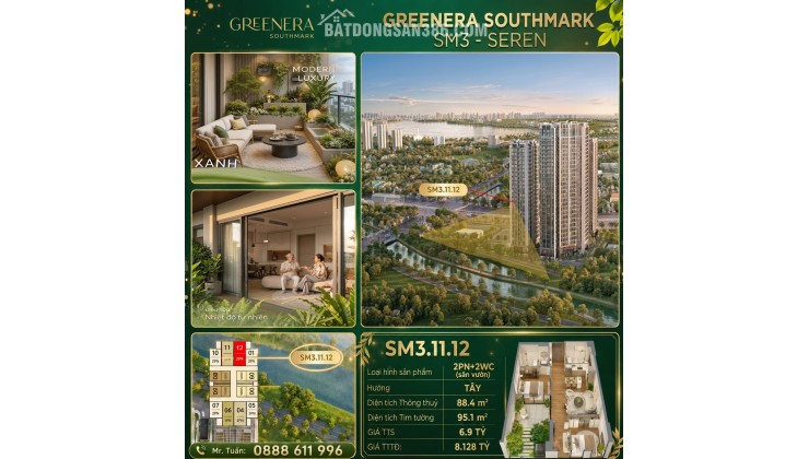 Căn hộ giá rẻ dự án Greenera Southmark cần bán ngay giá 6.637 tỷ (TTS)