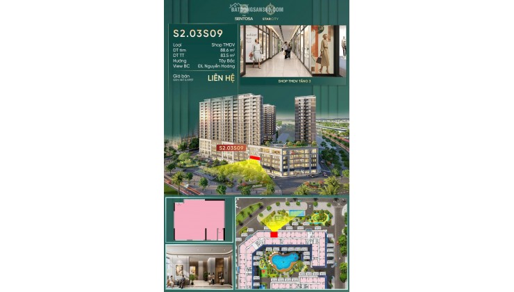 SHOP TMDV SENTOSA VINHOMES THANH HÓA S2.03S09 – VỊ TRÍ ĐẸP, ĐẦU TƯ GIÁ TRỊ, KINH DOANH BỀN VỮNG