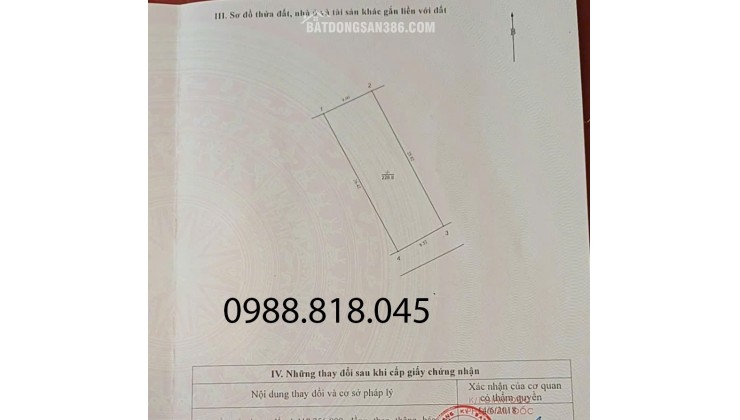 Chính chủ bán đất phân lô ngõ 63 Tư Đình, phường Long Biên, thành phố Hà Nội, 229m2, đường ô tô tránh, miễn TG