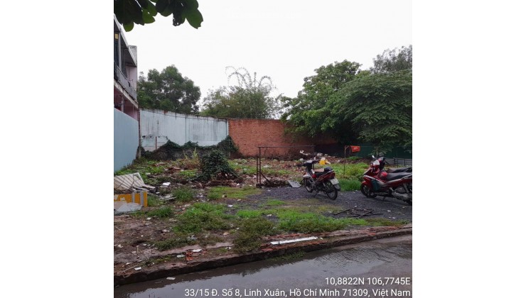 Chính chủ Bán đất hẻm số 33 đường số 8, P. Linh Xuân, Quận Thủ Đức (nay là phường Linh Xuân), HCM, Miễn TG