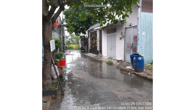 Chính chủ Bán đất hẻm số 33 đường số 8, P. Linh Xuân, Quận Thủ Đức (nay là phường Linh Xuân), HCM, Miễn TG