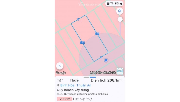 Lô đất đẹp ngay KCX Linh Trung 2 - Ngang 9m -  208m2 (120m2 thổ cư) – Nhỉnh 4 tỷ – Đường  6m