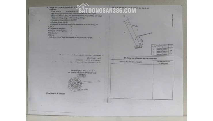 BÁN ĐẤT XÃ ĐỨC HUỆ - TÂY NINH MỚI. DT 10x80 SẴN SHR 4.5 TỶ. LH:0902414014
