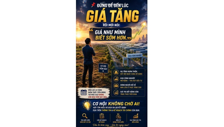 ĐẤT SÁT KHU CÔNG NGHIỆP – CÓ SẴN THỔ CƯ – GIÁ CHỈ TỪ 340 TRIỆU 