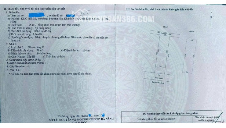 Bán nhà đường ĐỒNG TRÍ 6 - DT 95m2 - Đương 7,5m