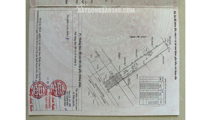  BÁN NHÀ MẶT TIỀN ĐẶNG THÚC VỊNH – THỚI TAM THÔN, HÓC MÔN – 6x50m