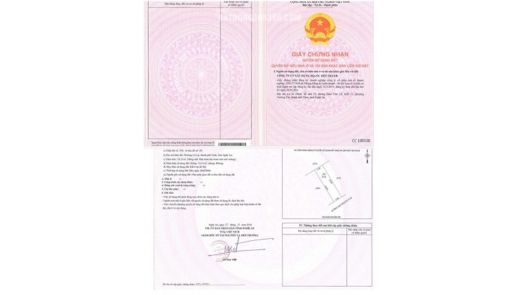 BÁN ĐẤT PHƯỜNG LÊ LỢI, TP.VINH - DT 121M2 VÀ 364M2 – SHR - GIÁ CHỈ TỪ 55TR/M2. LH:0903464999.