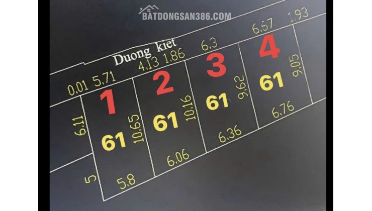 Bán cụm đất kiệt 4 lô liền kề sau lưng mặt tiền 158 Tô Hiệu