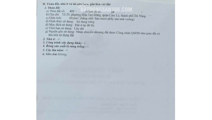 Bán đất kiệt K65 Bình Thái 4  - P. Cẩm Lệ, TP Đà Nẵng