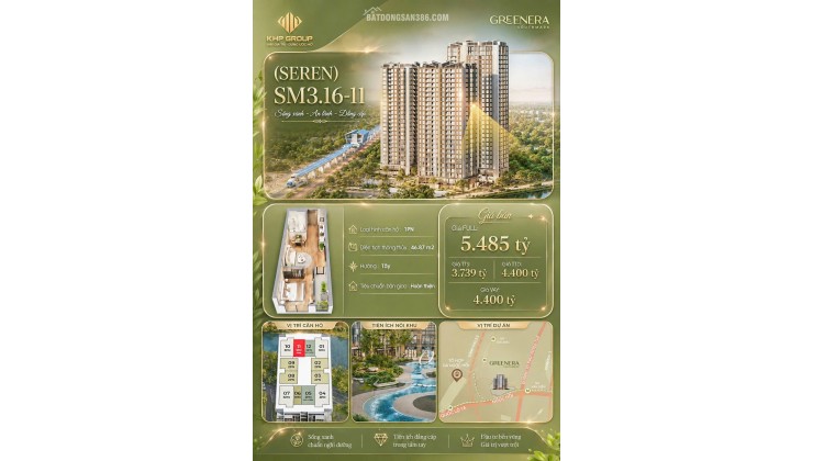 ĐÓN SÓNG QUY HOẠCH ĐẦU TƯ GIAO THÔNG VỚI CĂN HỘ 1PN GREENERA SOUTHMARK!
