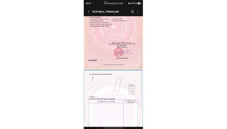 Bán đất đường Tam Giang, TP Bắc Ninh, 46,4m2, nhỉnh 1 tỷ, miễn TG