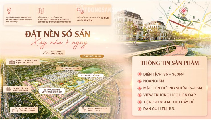 Đất nền Đức Hòa, Long An chỉ 2.1 tỷ, pháp lý sạch, sổ hồng riêng
