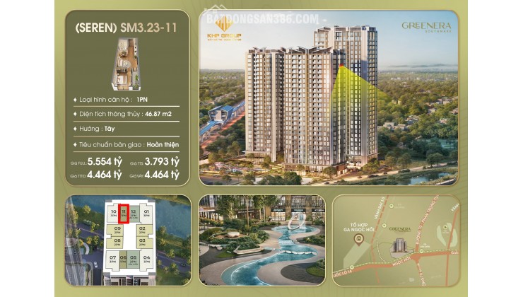 HOÀN HẢO KHI ĐẦU TƯ CĂN HỘ 1PN+  GREENERA SOUTHMARK