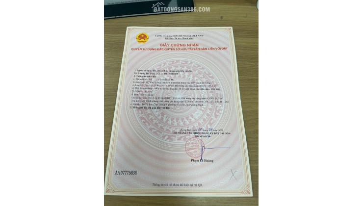 Cần bán gấp ô đất trung tâm Cao Thắng, Hạ Long, Quảng Ninh