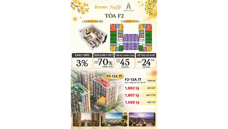 Studio giá chốt chỉ 1,590 tỷ, vận hành cho thuê vị trí và dòng tiền cực tốt