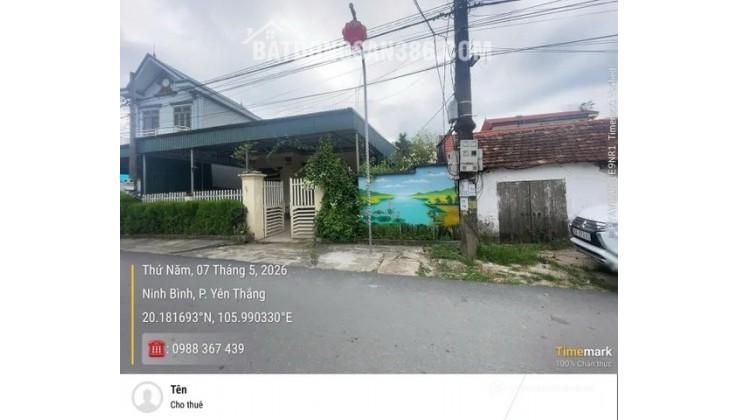 Bán đất phường Yên Thắng- Giá 4.75tỷ