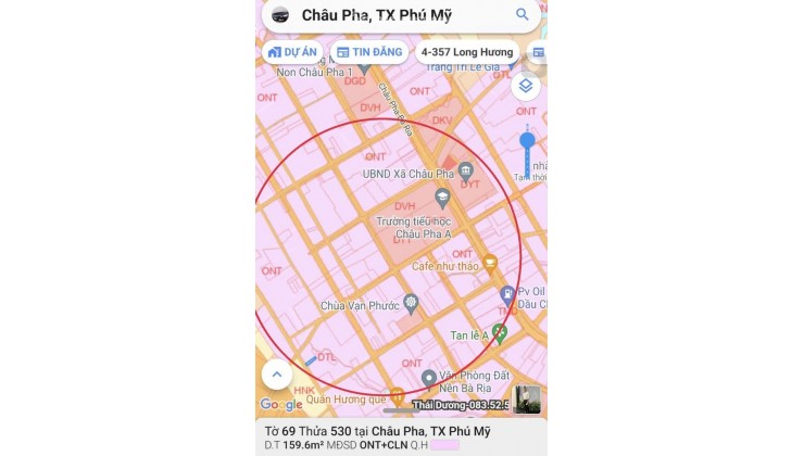 BÁN ĐẤT TẠI CHÂU PHA-TPHCM, DT 153M2 SHR 1.180 TỶ. LH:0913976848 - A TOẠI (CHÍNH CHỦ)