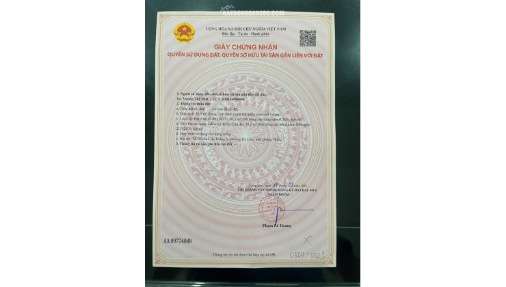 Bán ô đất khu Bãi Muối, Cao Thắng, Hạ Long, Quảng Ninh