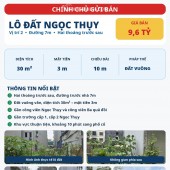 BÁN LÔ ĐẤT NGỌC THỤY – 30M² – ĐƯỜNG 7M – HAI THOÁNG – 9,6 TỶ