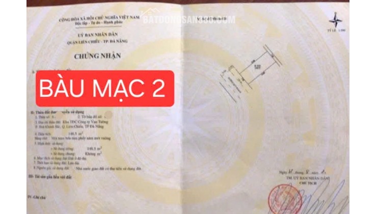 Bán đất đường Bàu Mạc 2 - gần biển - Sát Nguyễn Chánh thông biển