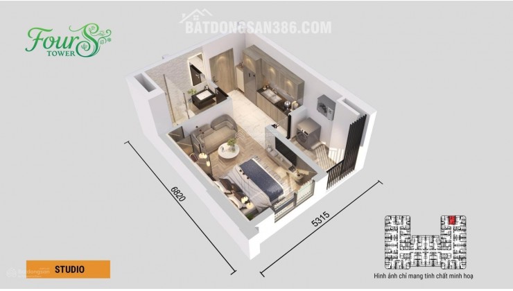 Căn hộ studio sân vườn view sông hướng biển, pháo hoa, núi Ngũ Hành Sơn, Đà Nẵng.
