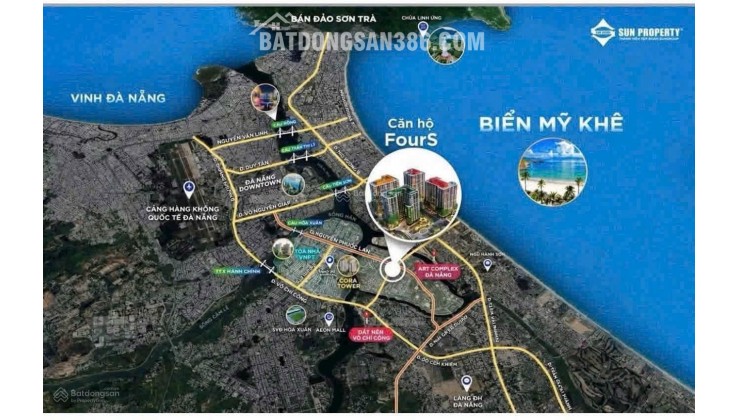 Căn hộ studio sân vườn view sông hướng biển, pháo hoa, núi Ngũ Hành Sơn, Đà Nẵng.