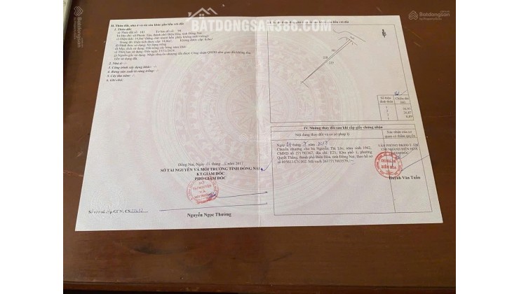 Chính chủ bán đất Phước Tân, gần bệnh viện phổi Đồng Nai - 240m2, thổ cư, sổ riêng, giá 6,7 tỷ