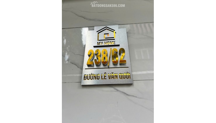 BÁN NHÀ 238/62 LÊ VĂN QUỚI - 16 M2 -  ĐÃ HOÀN CÔNG - SHR - CHỈ 2TỶ280TR. LH:0915999552.